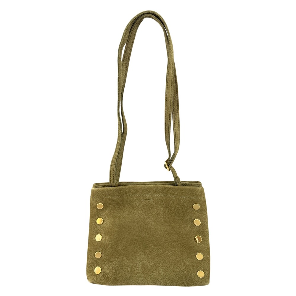 Hammitt Duke Plume Moss Nubuck Crossbody Bag Pebbled Suede Gold Rivet NWT